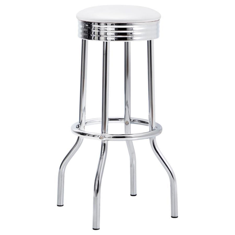 Retro - Upholstered Metal Swivel Bar Stool (Set of 2) - JaxCo Furniture