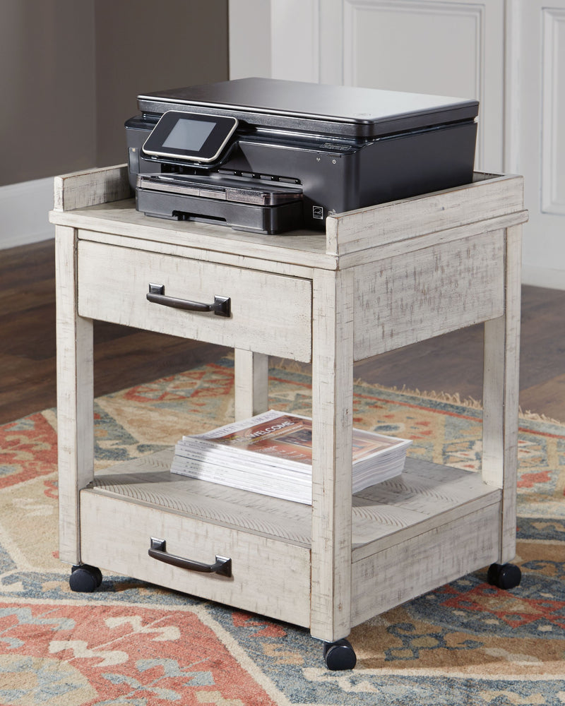 Carynhurst - Whitewash - Printer Stand - JaxCo Furniture