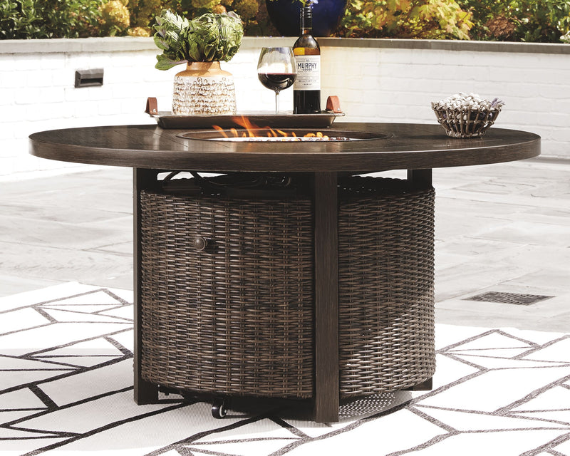 Paradise - Medium Brown - Round Fire Pit Table - JaxCo Furniture