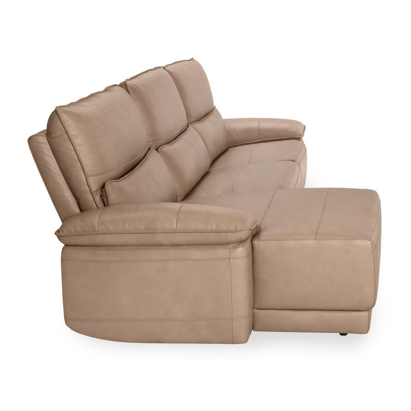 Branford - Power Recliner Sectional With LAF Chaise - Camel - JaxCo Furniture
