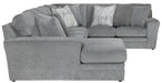 Glacier - 3 Piece Sectional And 9 Included Accent Pillows - JaxCo Furniture