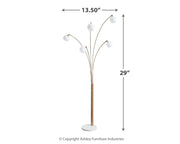 Taliya - Champagne / White - Metal Arc Lamp - JaxCo Furniture