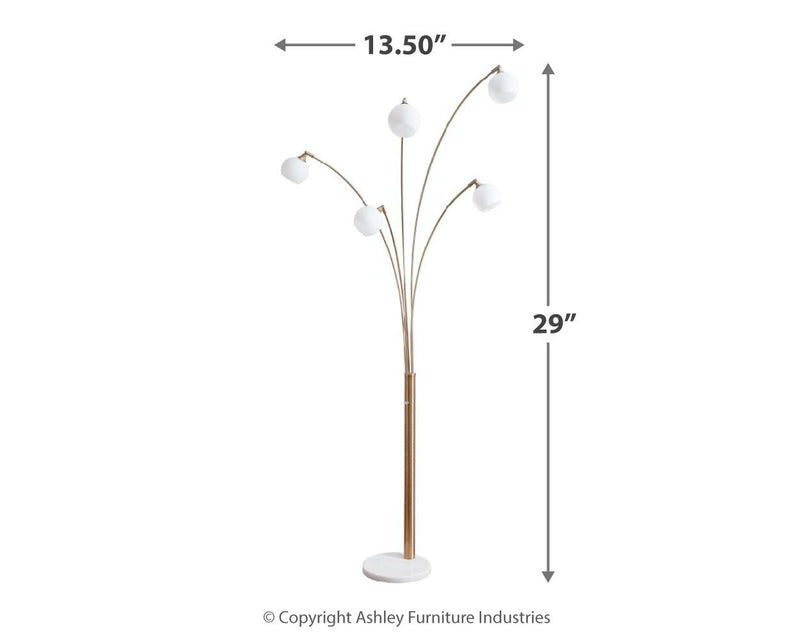 Taliya - Champagne / White - Metal Arc Lamp - JaxCo Furniture