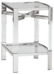 Chaseton - Clear / Silver Finish - Accent Table - JaxCo Furniture