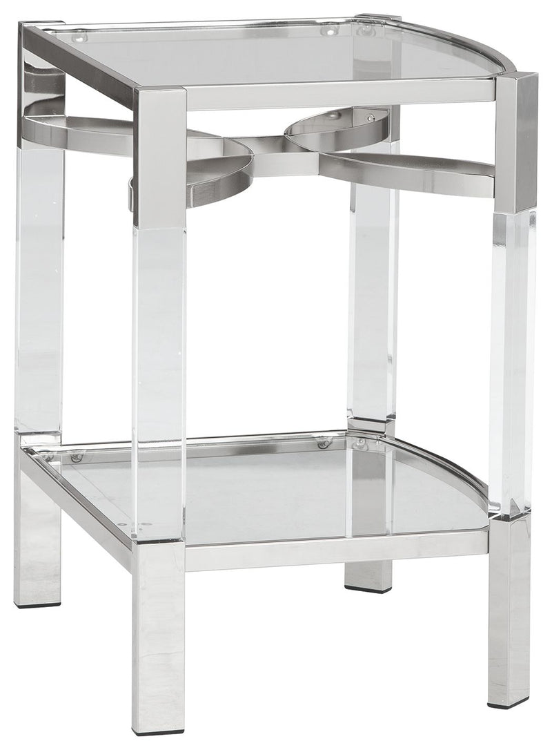 Chaseton - Clear / Silver Finish - Accent Table - JaxCo Furniture
