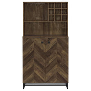 Mendoza - 2 Door Home Bar Cabinet Wine Storage - Rustic Oak - JaxCo Furniture