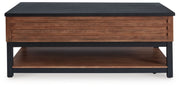 Kallari - Warm Brown / Black - Lift Top Cocktail Table - JaxCo Furniture