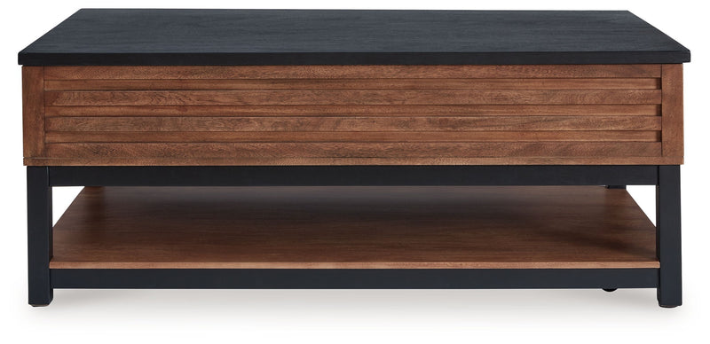 Kallari - Warm Brown / Black - Lift Top Cocktail Table - JaxCo Furniture