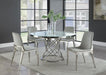 Irene - Round Glass Top Dining Table - Chrome - JaxCo Furniture