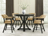 Rylie - 6 Piece Counter Dining Set (Counter Table With Game Top & 4 Counter Chairs) - Black / Sand - JaxCo Furniture