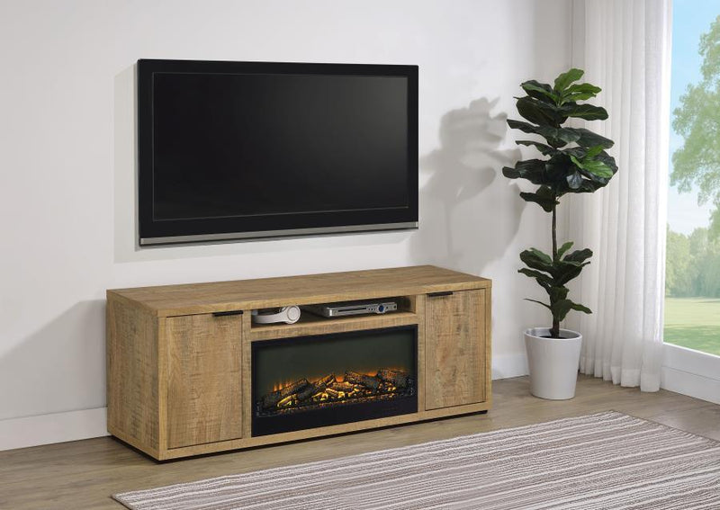 Fuller - 60" 2-Door TV Stand Fireplace Media Console - Mango - JaxCo Furniture