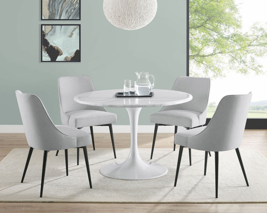 Colfax - White Marquina Marble Dining Set - JaxCo Furniture