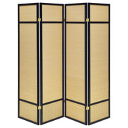 Pearce - 4-Panel Bamboo Room Divider Folding Screen - Natural - JaxCo Furniture