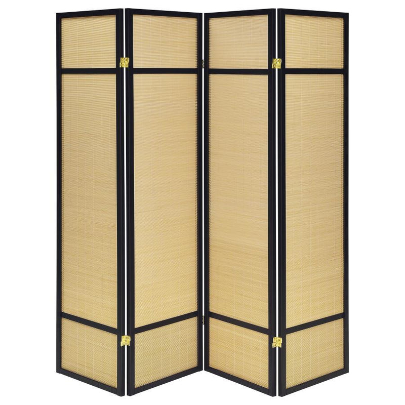 Pearce - 4-Panel Bamboo Room Divider Folding Screen - Natural - JaxCo Furniture
