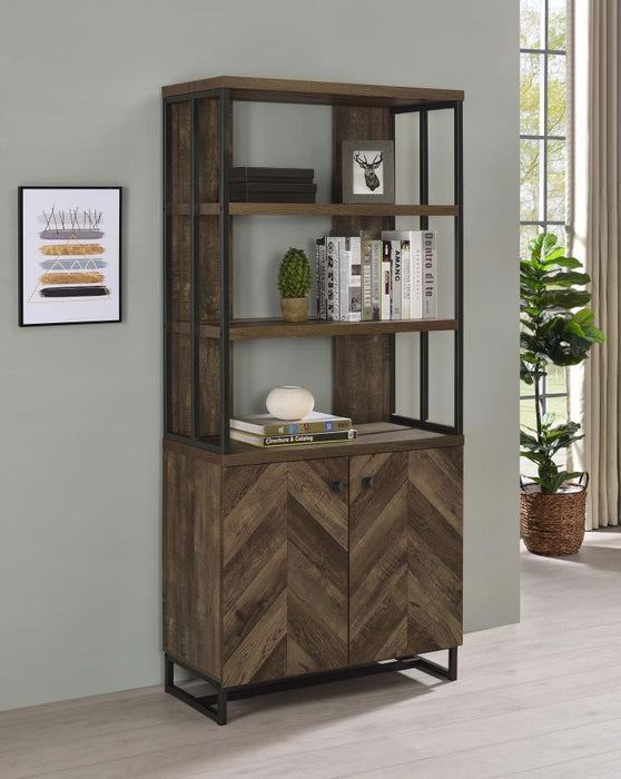 Millbrook - 2 Door Storage Bookshelf - Rustic Oak - JaxCo Furniture