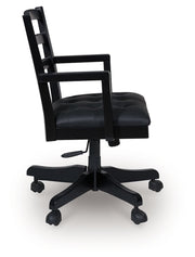 Wildenauer - Brown / Black - Home Office Swivel Desk Chair - JaxCo Furniture