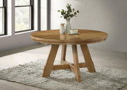 Danvers - Round Wood Dining Table - Brown Oak - JaxCo Furniture