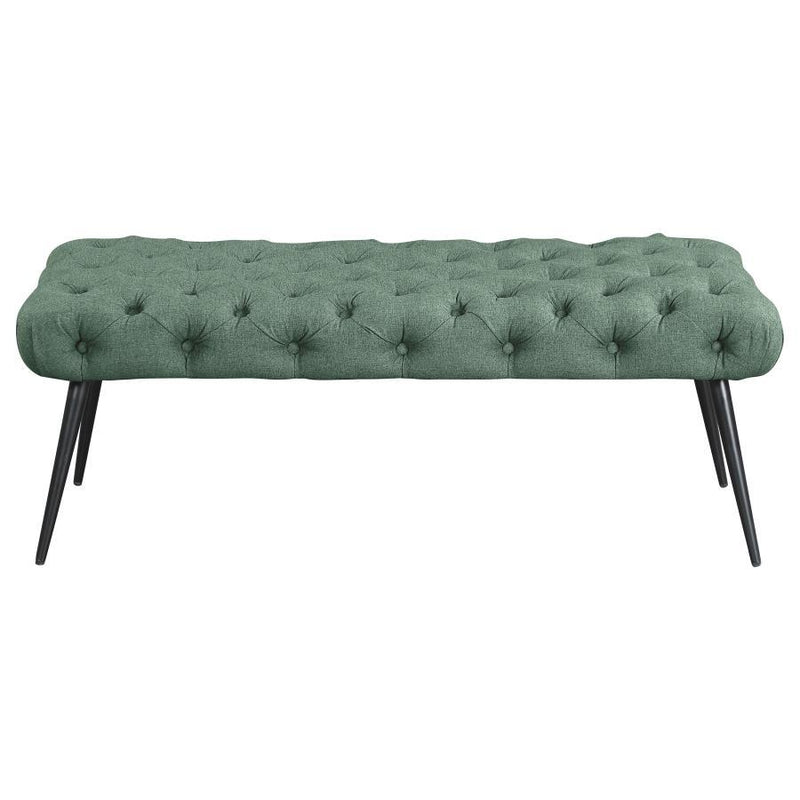 Ella - Upholstered Tufted Bench Metal Legs - JaxCo Furniture