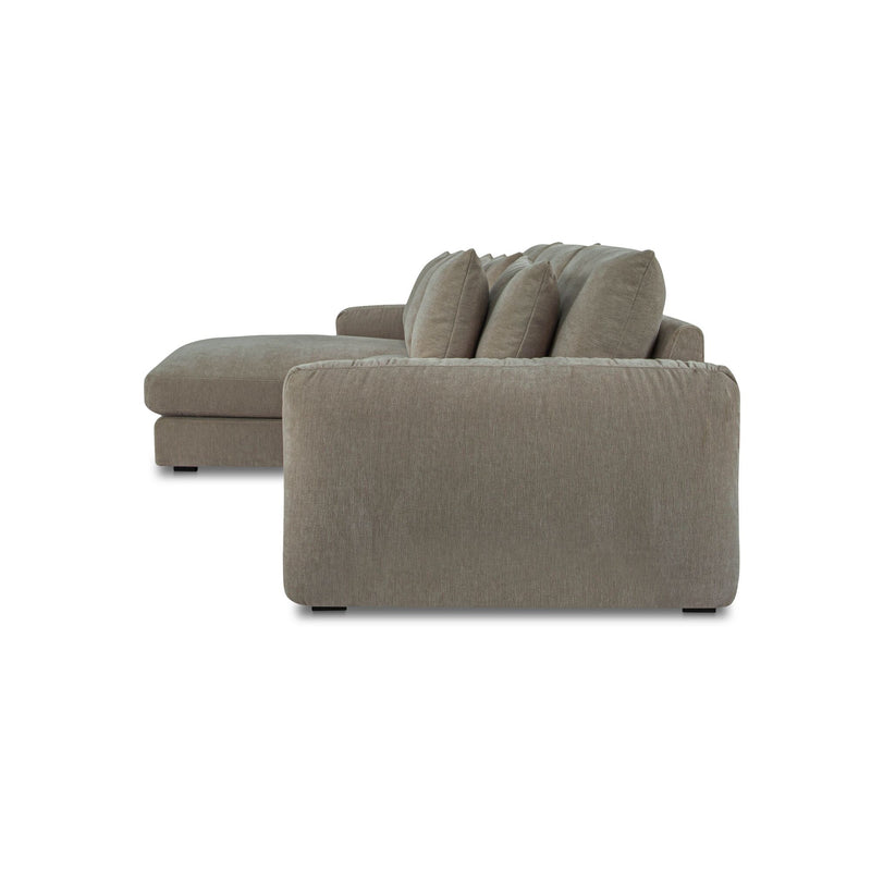 Berga - Sectional Pebble Left Stationary Sofa - Gray - JaxCo Furniture