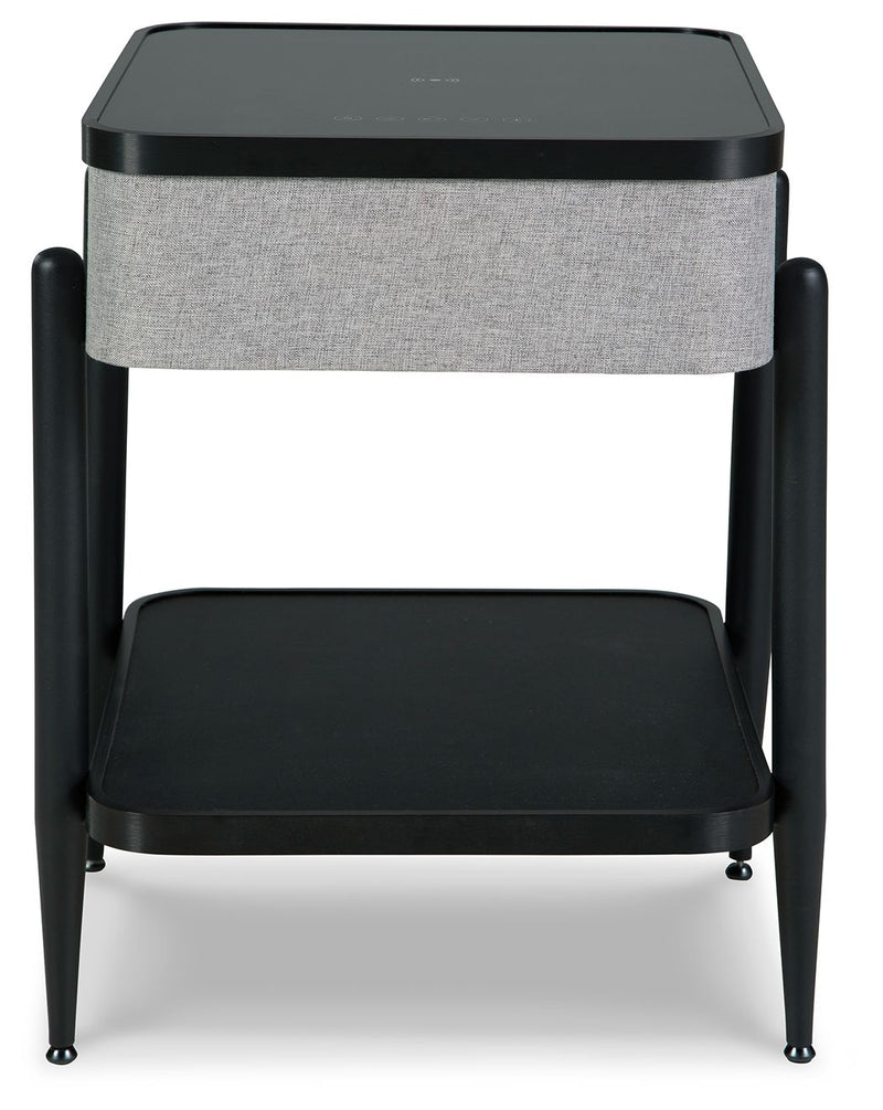 Jorvalee - Gray / Black - Accent Table with Speaker - JaxCo Furniture