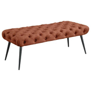Ella - Upholstered Tufted Bench Metal Legs - JaxCo Furniture