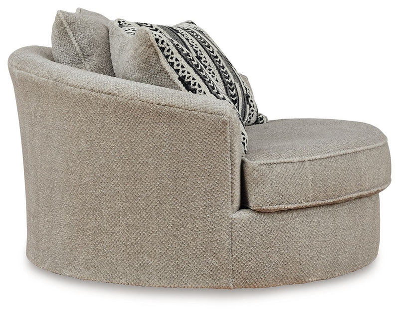 Calnita - Sisal - Oversized Swivel Accent Chair - JaxCo Furniture