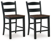 Valebeck - Black / Brown - Barstool (Set of 2) - JaxCo Furniture