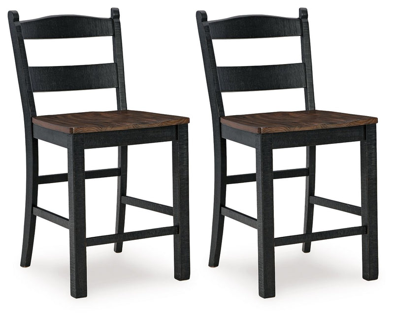 Valebeck - Black / Brown - Barstool (Set of 2) - JaxCo Furniture