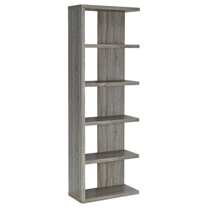 Harrison - 5-Shelf Bookshelf - Weathered Gray - JaxCo Furniture