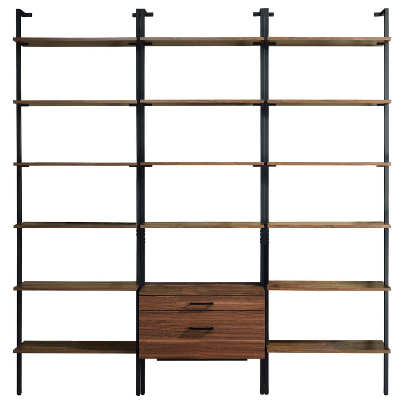 Owens - 3 Piece Wall Mounted Bookshelf Set - Walnut - JaxCo Furniture