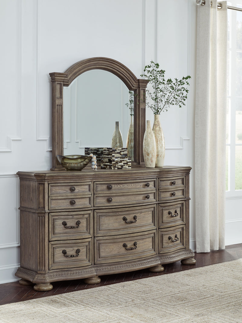 Ardenfield - Light Brown - Dresser And Mirror - JaxCo Furniture