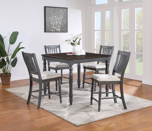 Wiley - 5 Piece Square Counter Height Dining Set - Gray - JaxCo Furniture