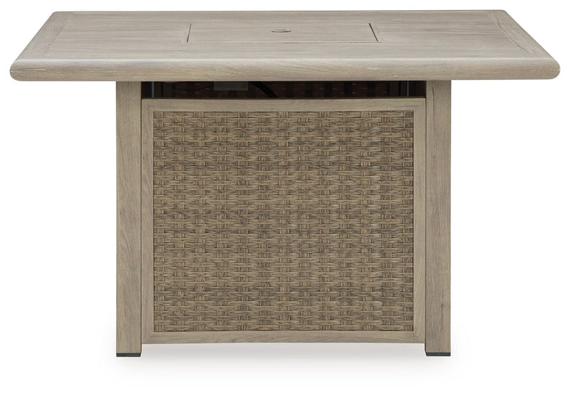 Cliff Trails - Beige - Square Fire Pit Table - JaxCo Furniture