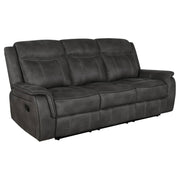 Lawrence - Upholstered Padded Arm Reclining Sofa - Charcoal - JaxCo Furniture