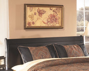 Huey - Black - Queen Sleigh Headboard - JaxCo Furniture