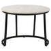 Miguel - Round Marble Top Coffee Table - White And Black - JaxCo Furniture