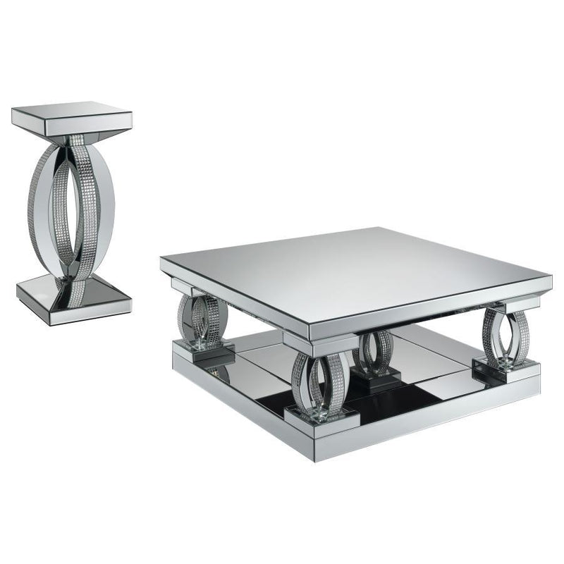 Amalia - Mirrored Coffee Table Set - JaxCo Furniture