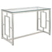 Merced - Glass Top Metal Entryway Sofa Console Table - Nickel - JaxCo Furniture