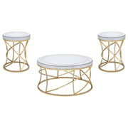 Elise - Round Mirror Top Coffee Table Set - JaxCo Furniture
