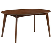 Jedda - Oval Extension Leaf Dining Table - Dark Walnut - JaxCo Furniture