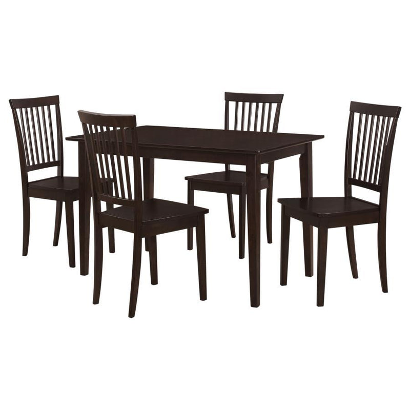 Gomez - 5 Piece Rectangular Dining Table Set - Cappuccino - JaxCo Furniture