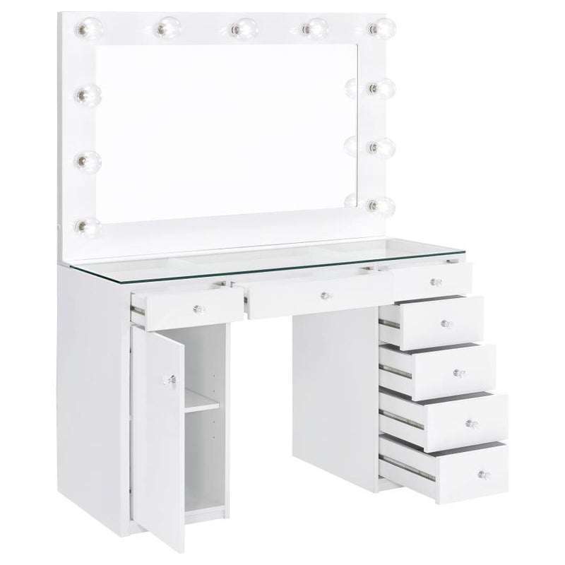 Acena - 7-Drawer Vanity Set With Lighting - JaxCo Furniture