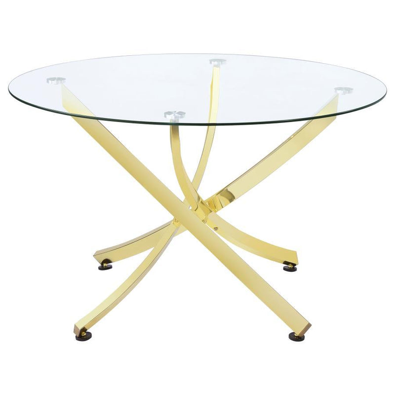 Beckham - Round Glass Top Dining Table - JaxCo Furniture