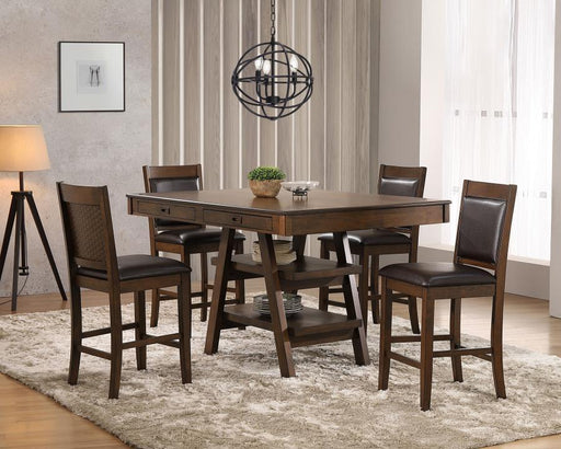 Dewey - 5 Piece Rectangular Dining Table Set - Walnut - JaxCo Furniture