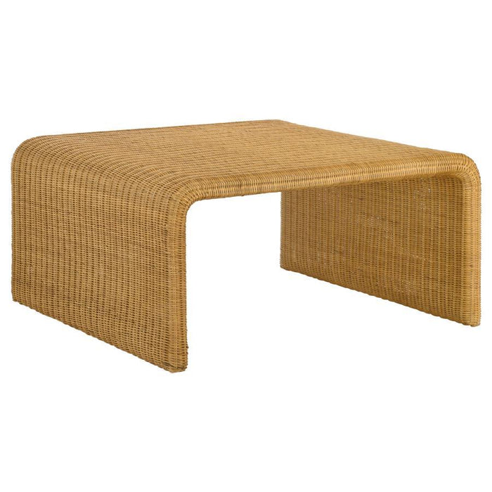 Juanita - Square Woven Rattan Coffee Table - Natural - JaxCo Furniture