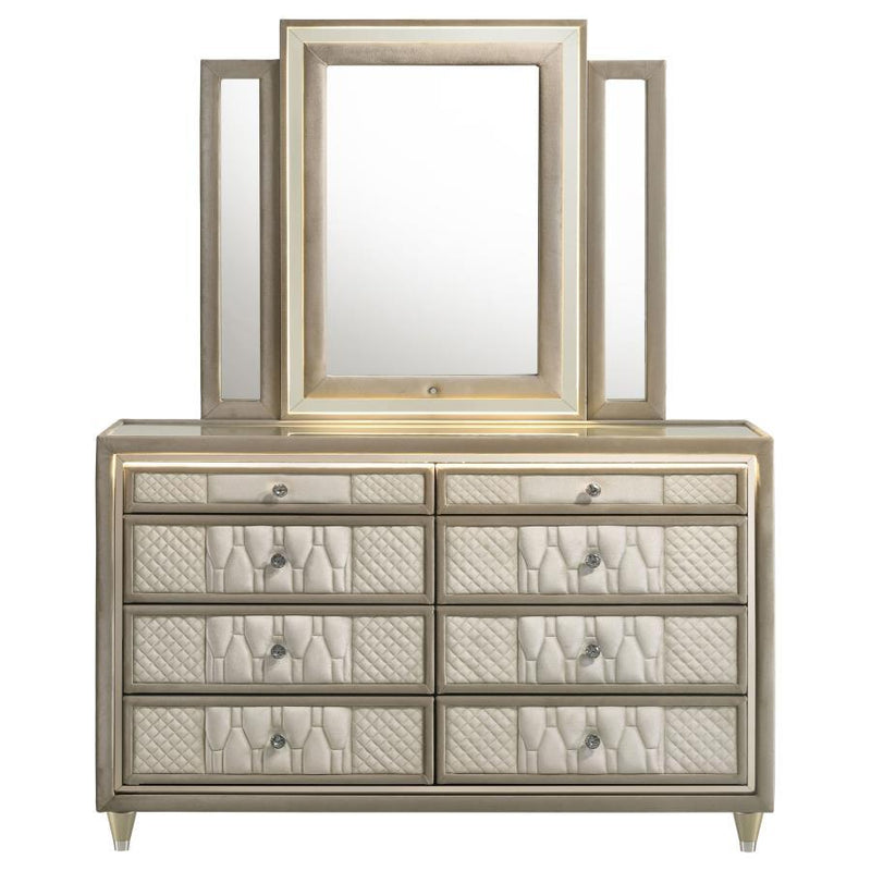 Lorient - 8-Drawer LED Bedroom Dresser Cabinet - JaxCo Furniture