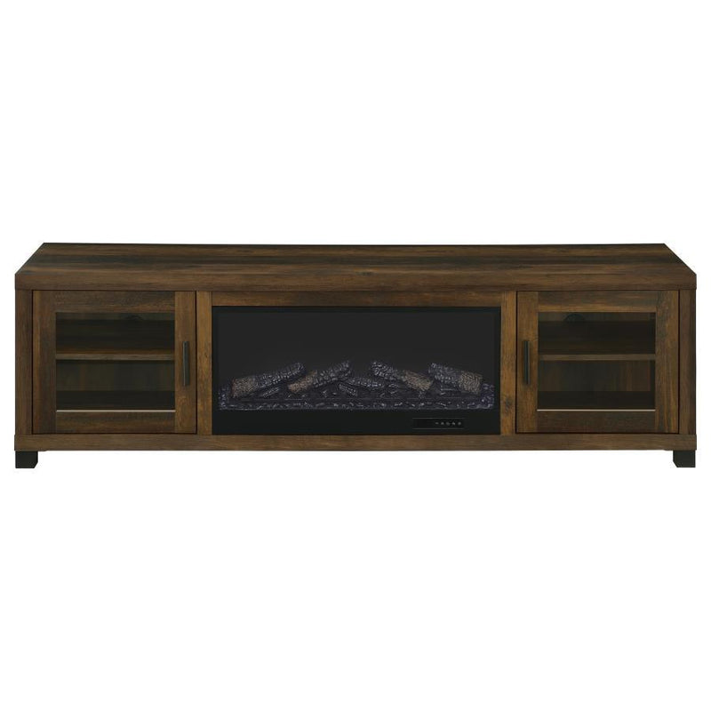 Havering - 71" TV Stand Fireplace Media Console - Dark Pine - JaxCo Furniture