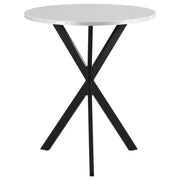 Kenzo - Round Galvanized Steel Bistro Bar Table - Silver - JaxCo Furniture