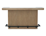 Escape - Dining Bar With 2 Upholstered Swivel Barstools - Glazed Natural Oak / Black Metal Trim - JaxCo Furniture