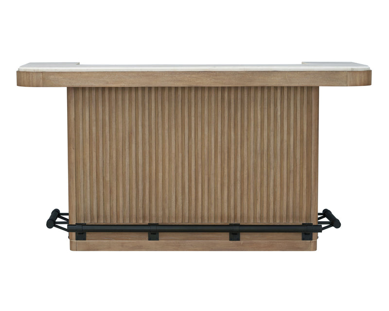 Escape - Dining Bar With 2 Upholstered Swivel Barstools - Glazed Natural Oak / Black Metal Trim - JaxCo Furniture